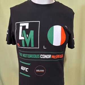 Conor McGregor The Notorious UFC Reebok Ireland Men's Black T Shirt Small Cotton